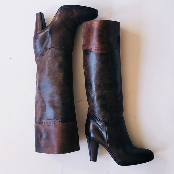 Progetto Italian knee high stacked heel boots - Picture 2 of 8